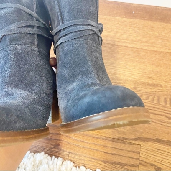 Matta NY | Florentia Italian Blue Suede/ Leather Ankle Boot Size 37 1/2- US 7.5 - Picture 10 of 12
